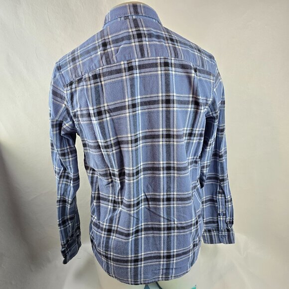 Lucky Brand Shirt mens Medium Blue Button Up Lightweight Flannel Plaid Outdoors - Picture 6 of 8